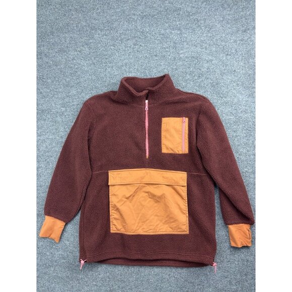 aerie Tops - Offline By Aerie Fleece Pullover Women's Small Maroon Orange 1/4 Zip Pockets